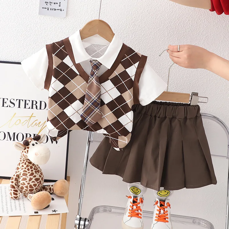 Conjunto de verano de algodón para niña – Camiseta y shorts - imagen 4