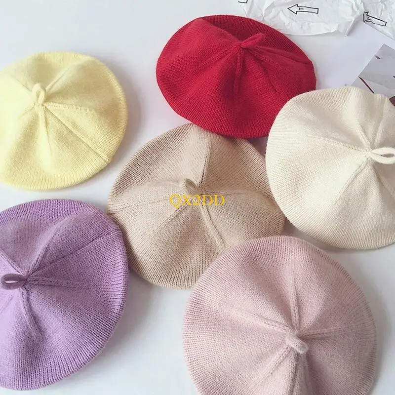 QX2D Gorro de bebé color sólido Otoño - imagen 5