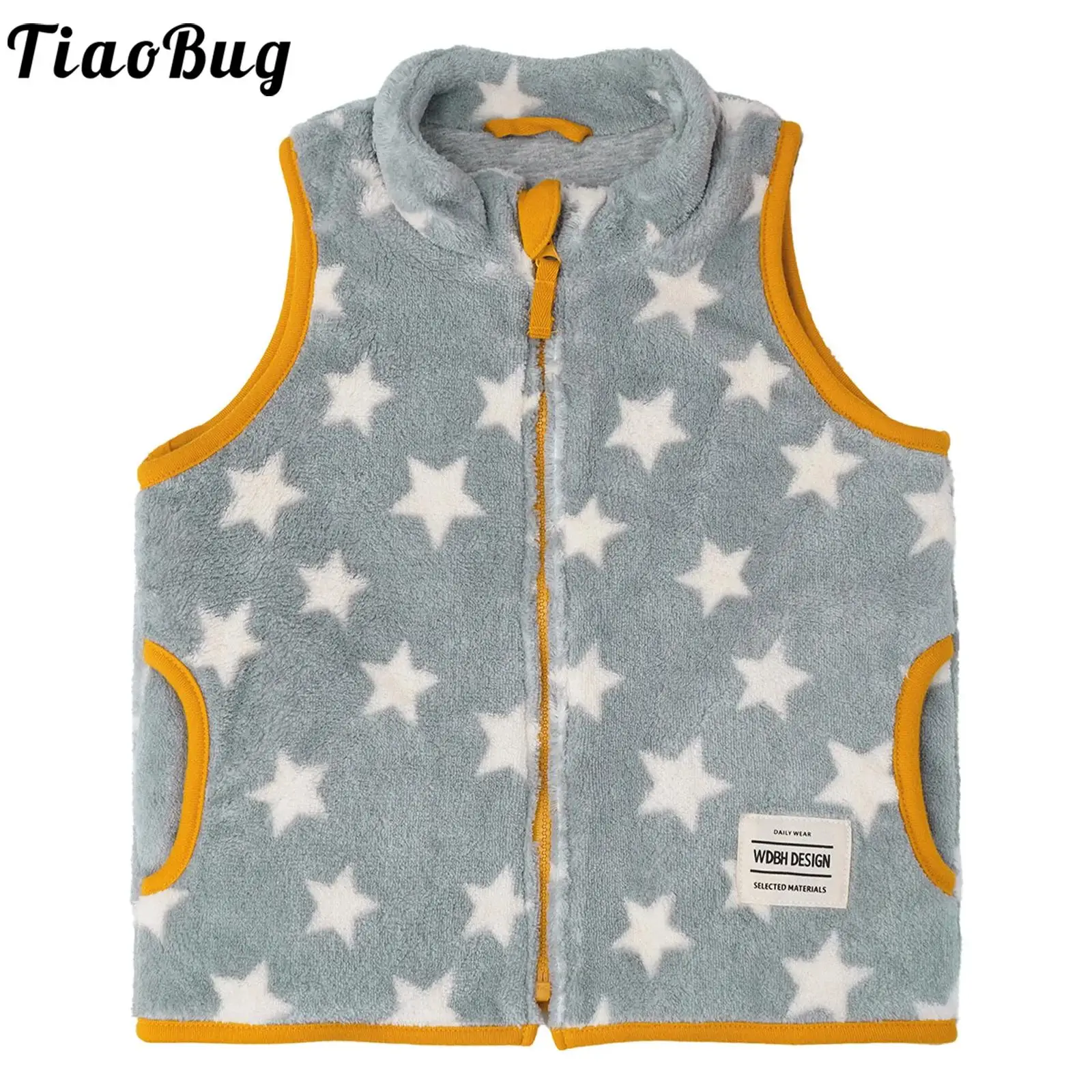 Chaleco polar bebé para otoño e invierno con bolsillos estrella - imagen 2