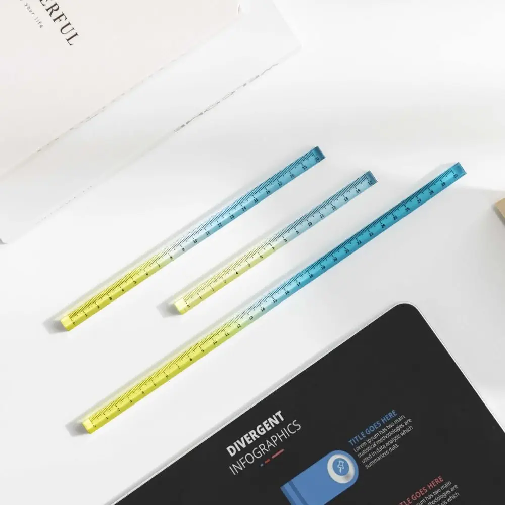 Regla transparente graduada con gradiente acrílica para dibujo - imagen 4