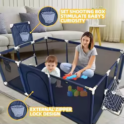 Parque infantil IMBABY con barrera de seguridad para interior