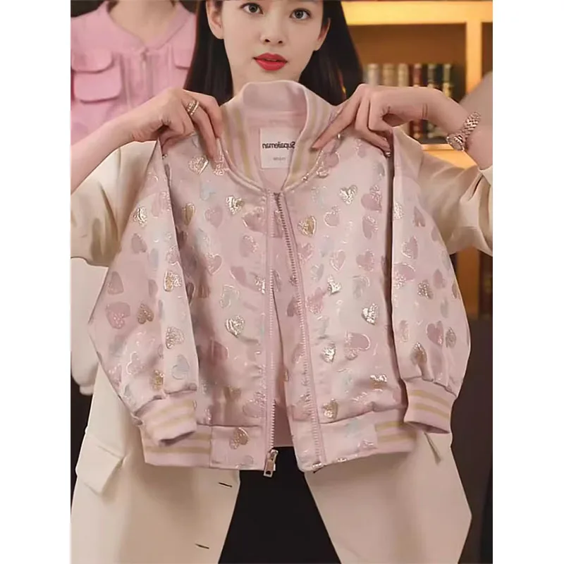 Chaqueta de béisbol ligera para niña con cremallera primavera - imagen 4
