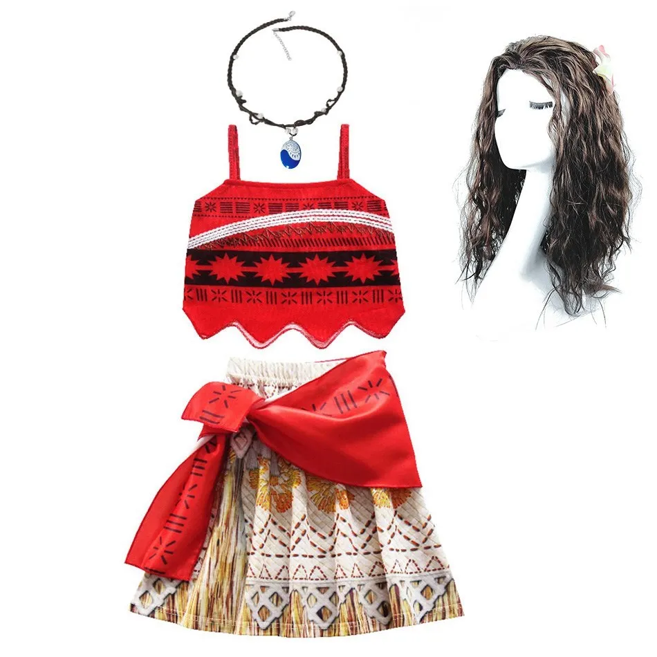 Disfraz Moana para niña – Vestido veraniego con peluca - imagen 5