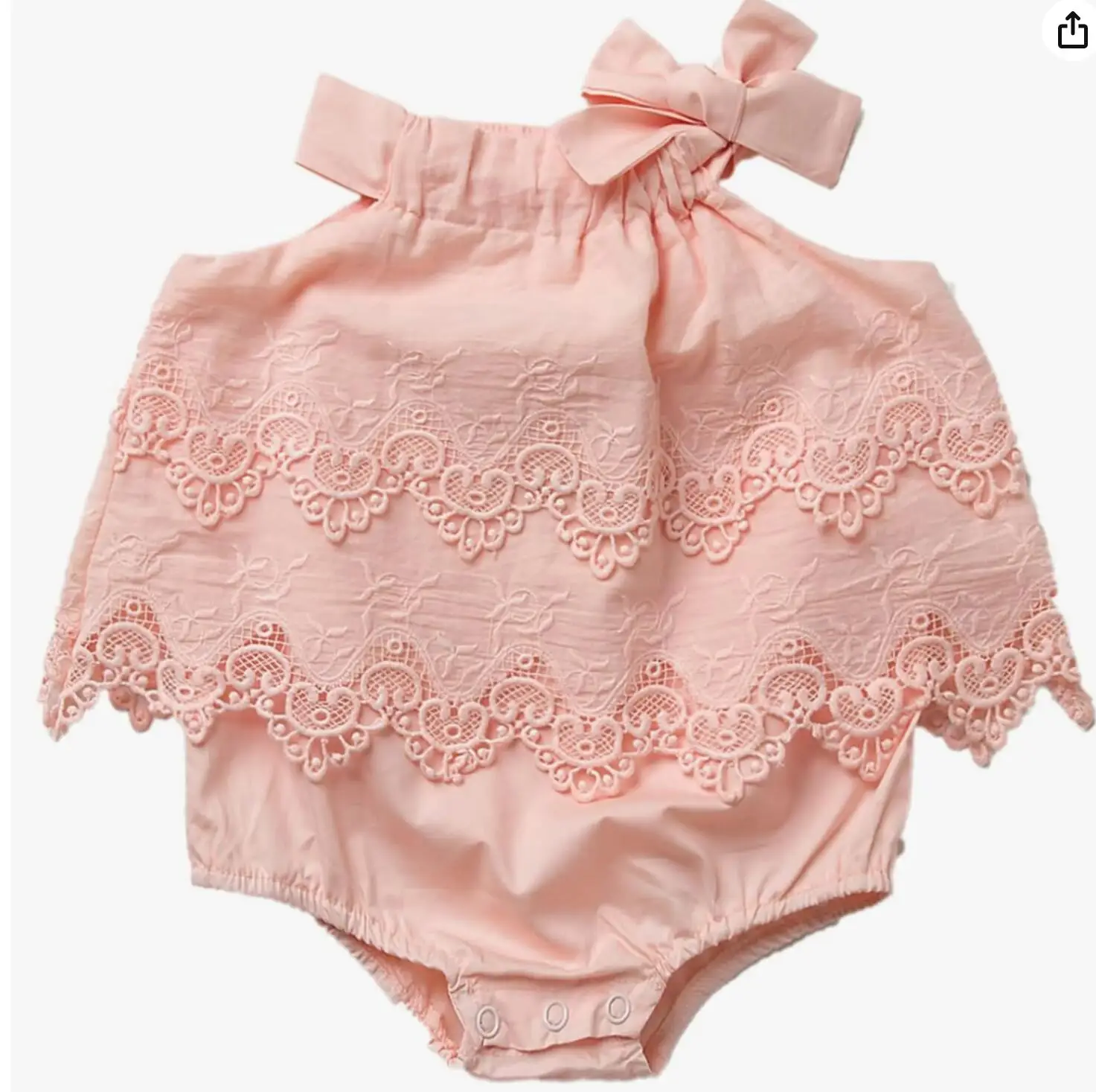 Pelele de encaje con tutú para bebé niña de algodón suave