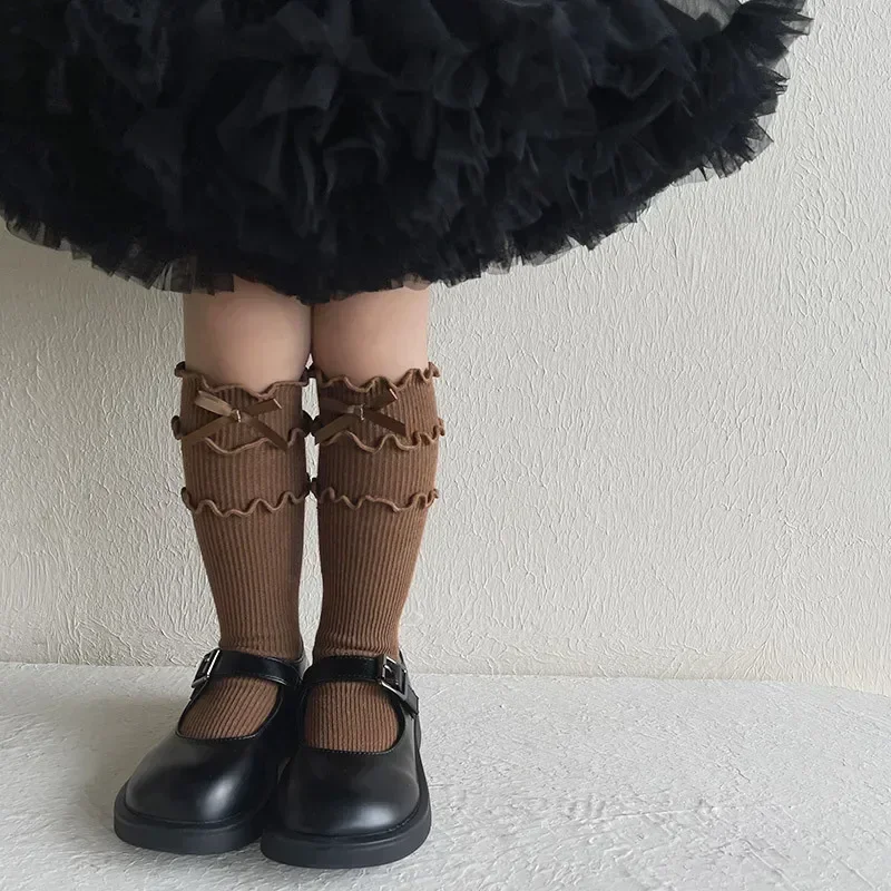 Calcetines hasta la pantorrilla niña algodón suave escolar - imagen 5