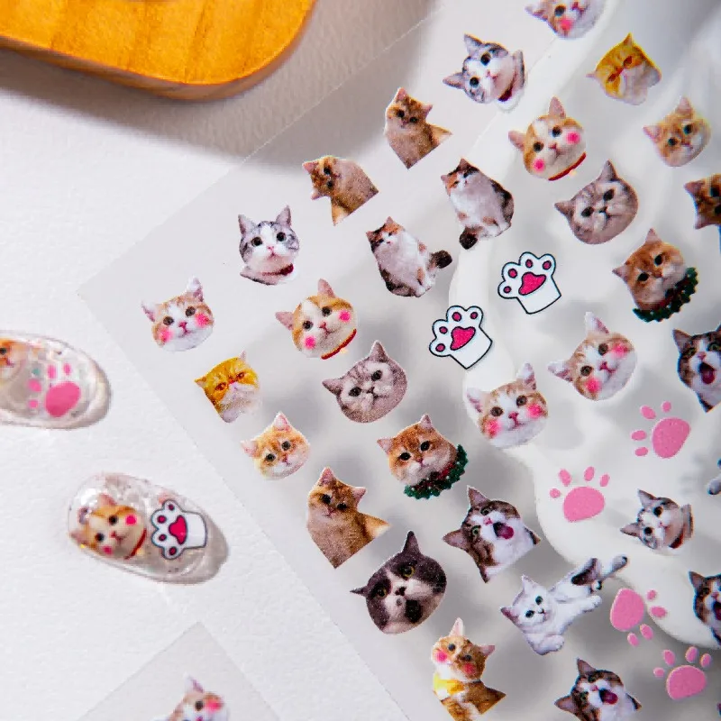 Pegatinas huellas de gato en relieve para móviles y manualidades - imagen 2