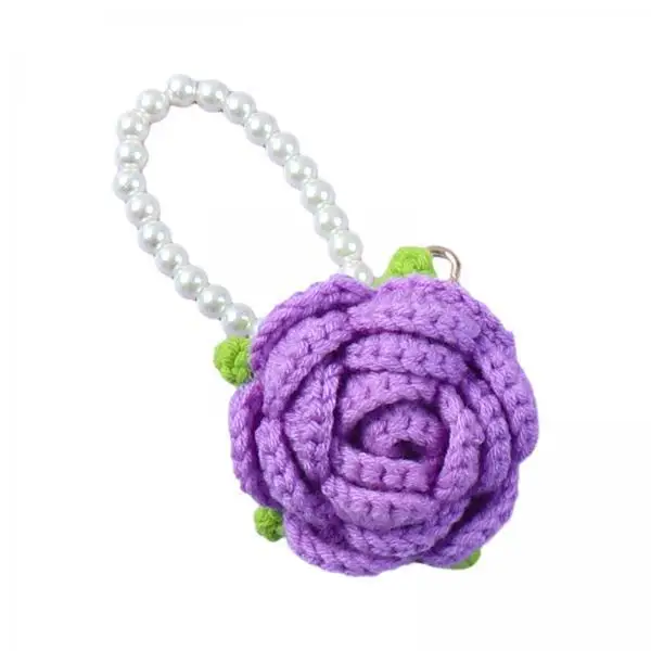 Wollen Roos llavero infantil con flor de peluche colgante - imagen 3