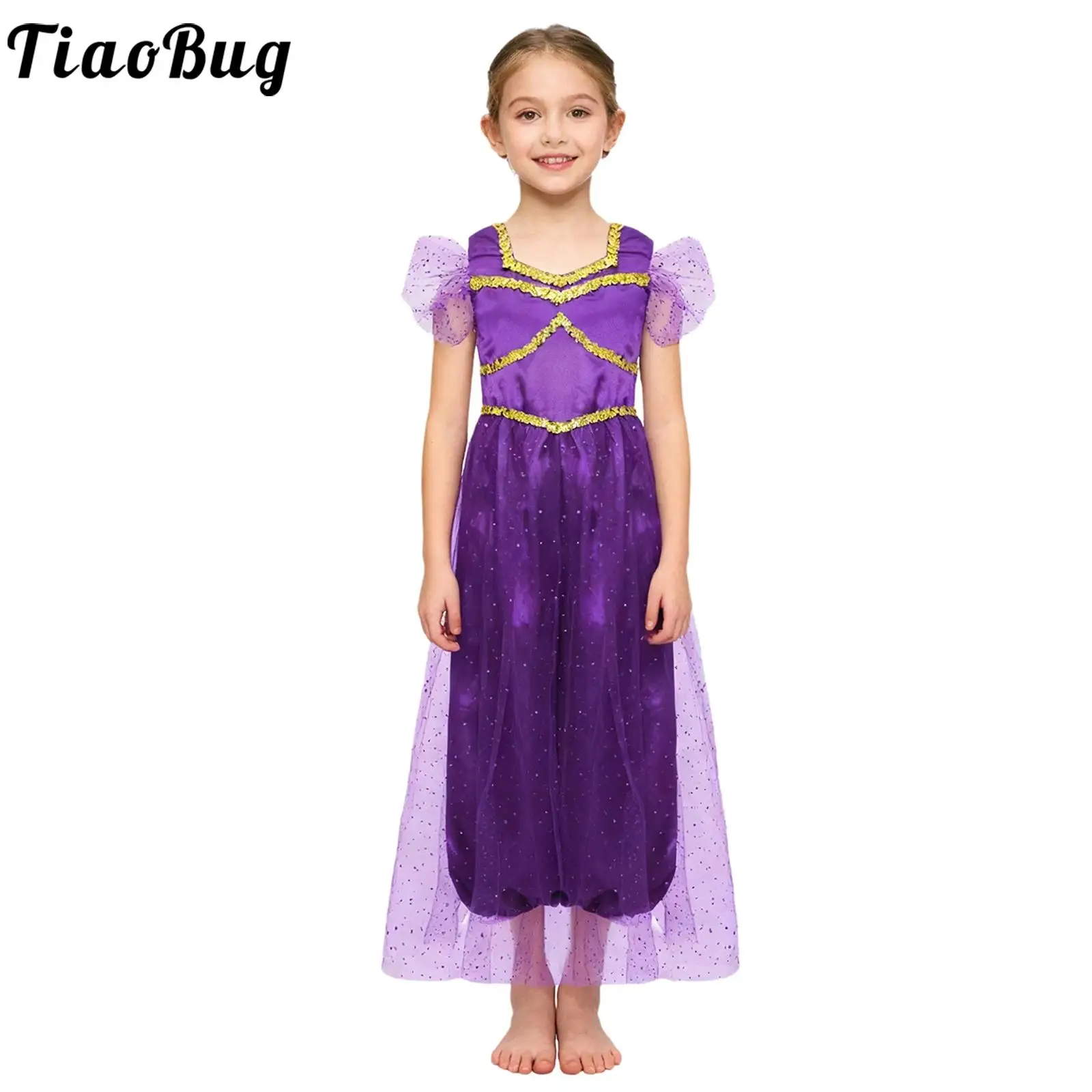 Disfraz de princesa Jasmine con lentejuelas para niñas - imagen 2