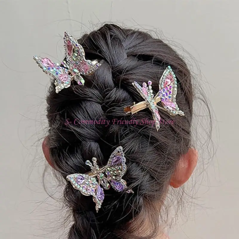 Horquillas mariposa para niñas 85AE: pinzas de aleación dulces
