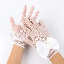 Guantes de princesa encaje perlas para niños y niñas – Fiesta boda