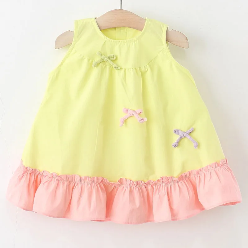 Vestido de verano de algodón para niña – Estilo princesa con lazo