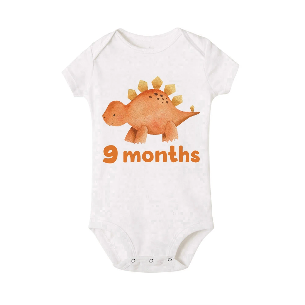 Body de dinosaurio para bebé – Diseño mensual para regalo de ducha - imagen 5