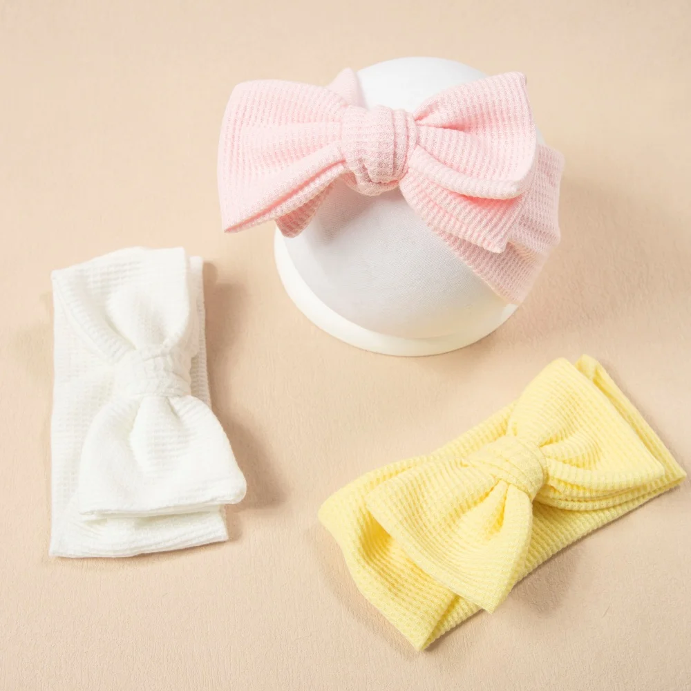 Diadema para niña con lazo liso y bandas elásticas suaves - imagen 3