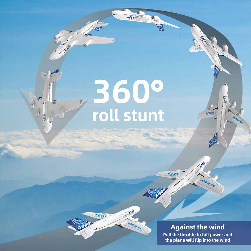 Avión radiocontrol A380 de espuma con control remoto para niños - imagen 2