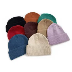 Gorro de punto de invierno para niños, cálido y liso