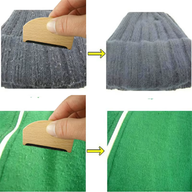 Quitapelusas manual de madera – Recortador portátil para textiles - imagen 3