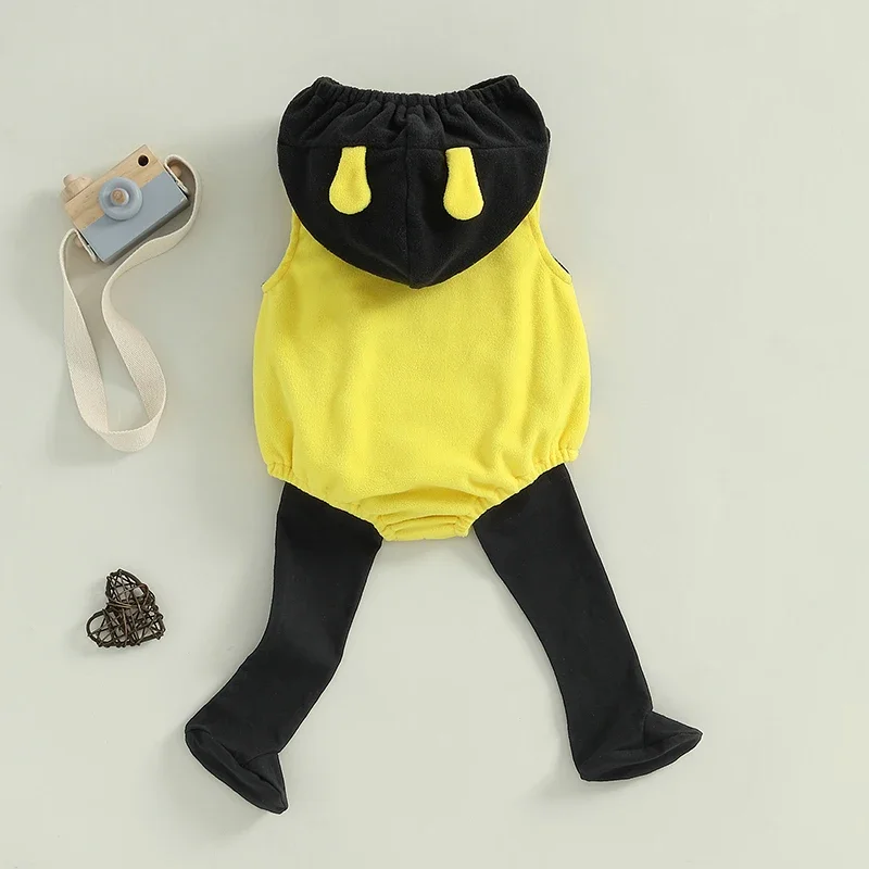 VISgogo Disfraz de abeja bebé con capucha y calcetines