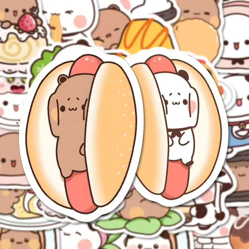 Pegatinas impermeables para comida infantil Bubu y Dudu panda oso - imagen 4