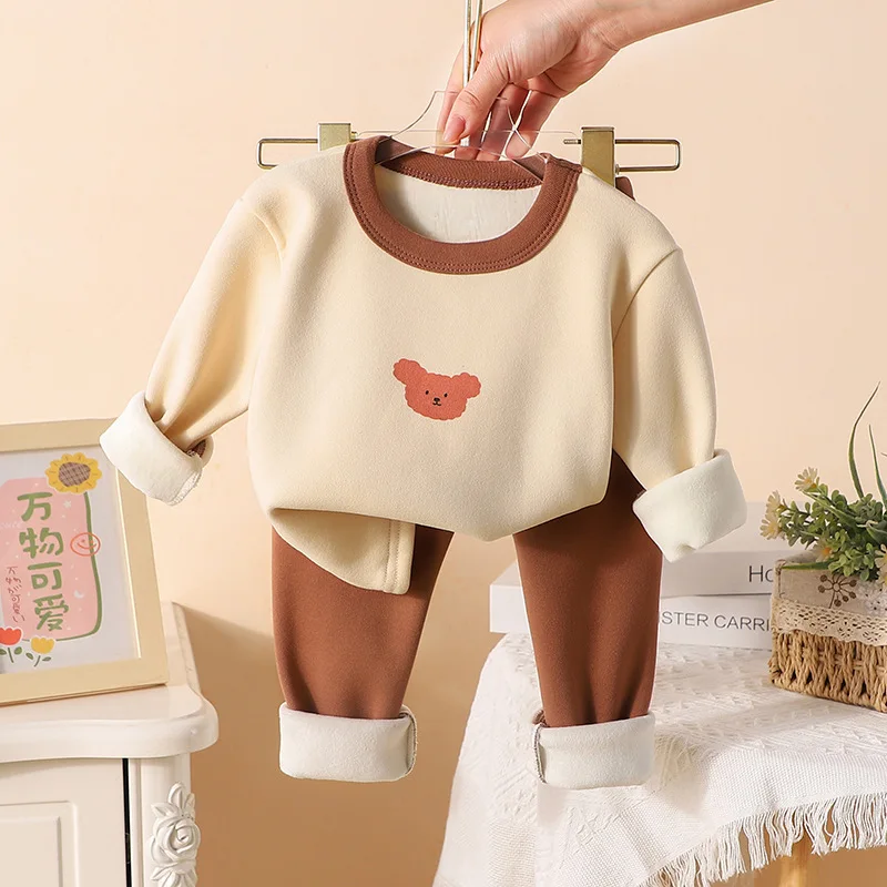 Conjunto de lana para niña con jersey de manga larga y pantalón