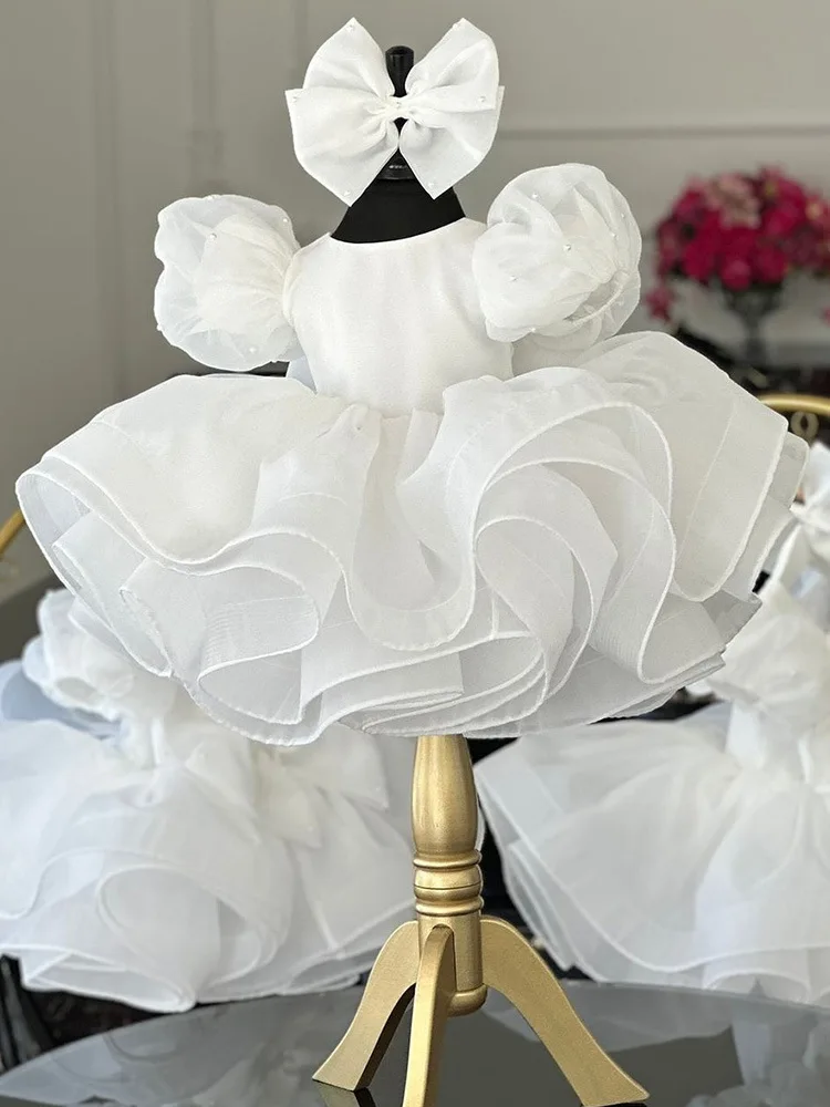 Vestido de cumpleaños para niña con tul y manga larga - imagen 3