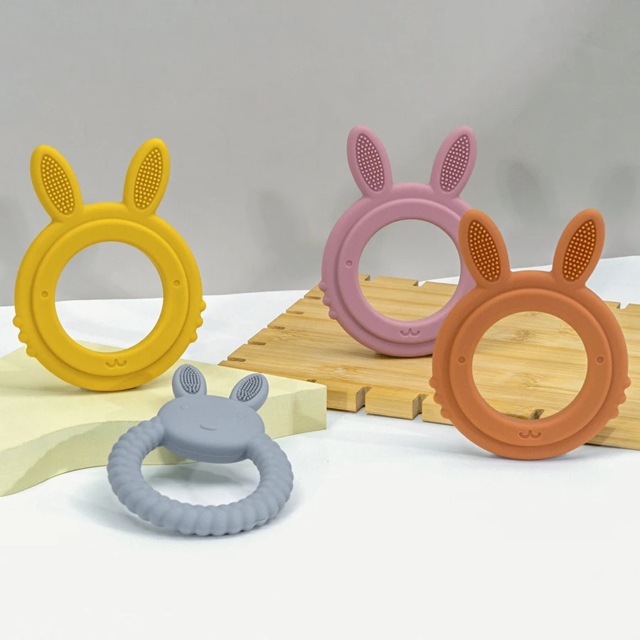 Mordedor de silicona para bebé conejito sin BPA, dentición suave - imagen 2