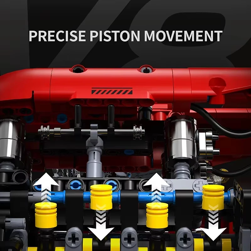 Kit de construcción motor V8 con caja de cambios para niños
