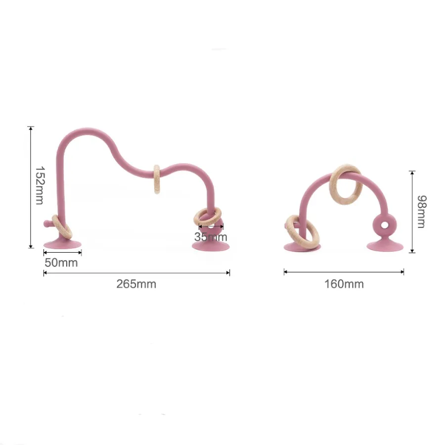 Anillo de dentición madera y silicona suave para bebé - imagen 5