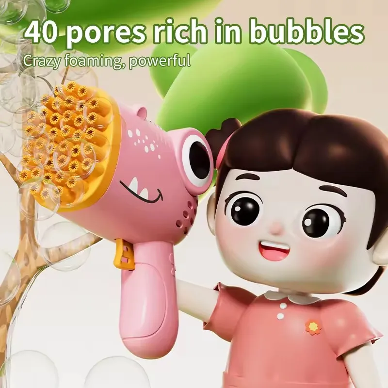 Pistola de burbujas eléctrica con dinosaurios para fiestas al aire libre - imagen 2