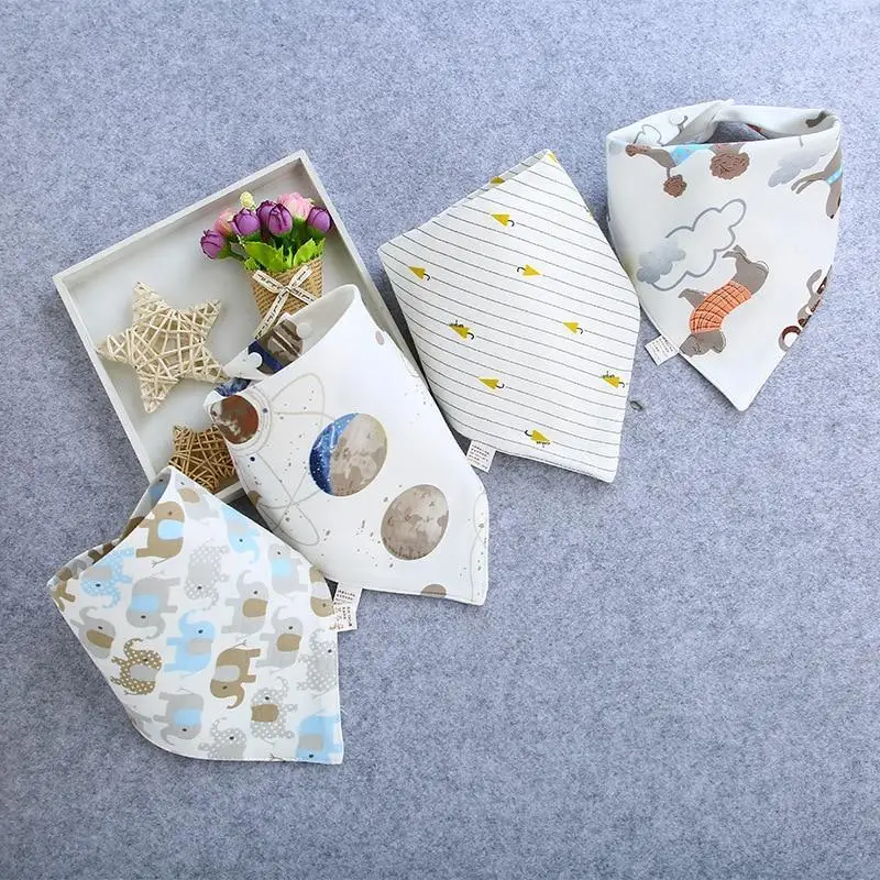 Babero bandana triangular de algodón absorbente para bebés
