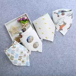 Babero bandana triangular de algodón absorbente para bebés