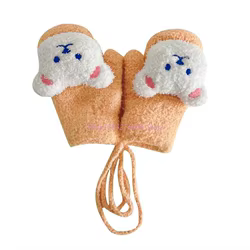 Manoplas de esquí forradas con oso para niños