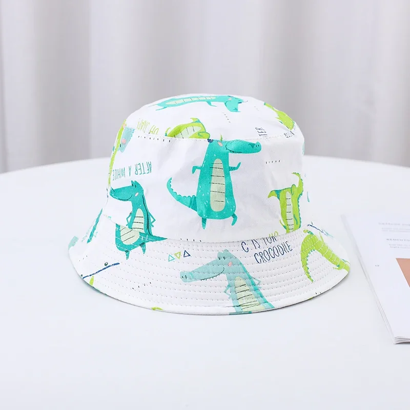 Sombrero de pescador bebé transpirable con estampado de dibujos y cordón - imagen 3