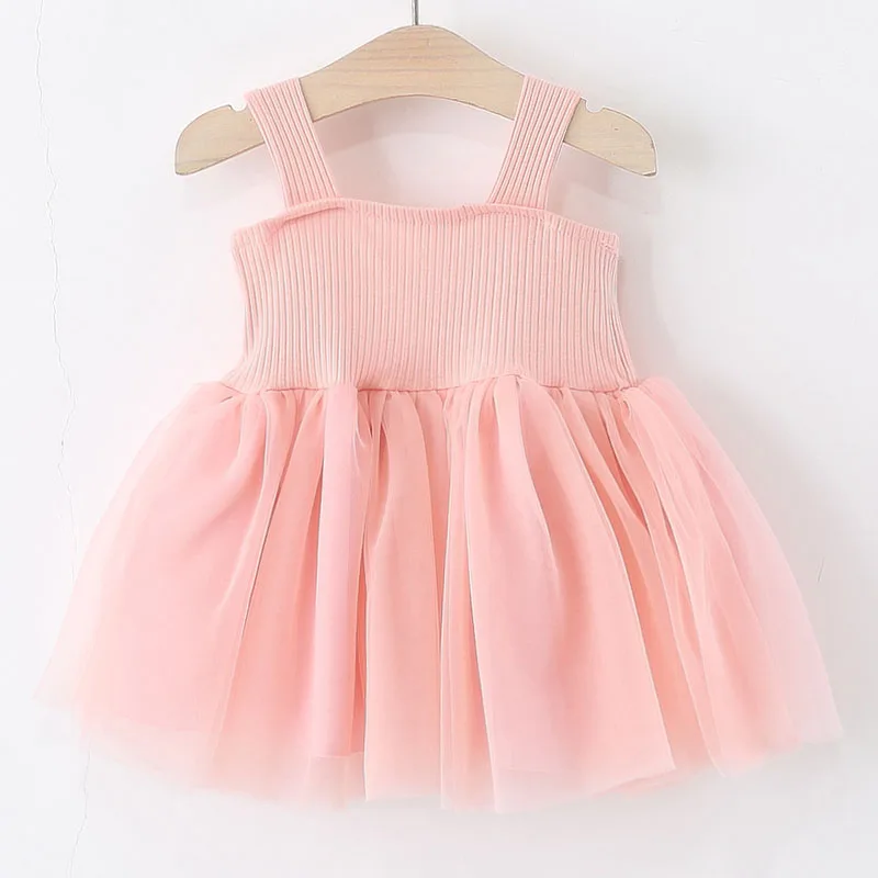 Vestido sin mangas de niña con lazo rojo estilo coreano