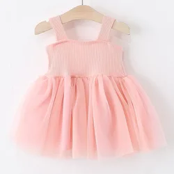 Vestido sin mangas de niña con lazo rojo estilo coreano