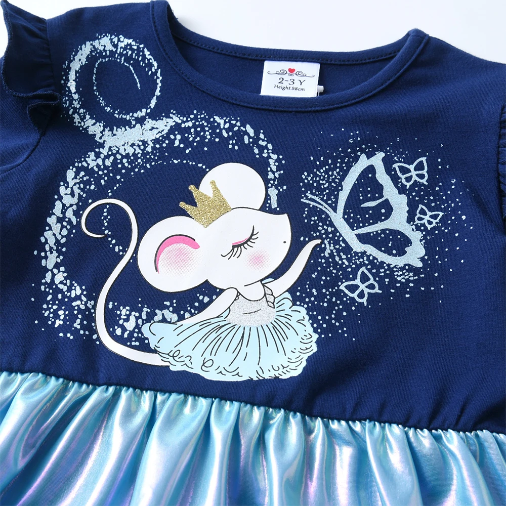 DXTON vestido infantil de invierno manga larga – estilo retales - imagen 2
