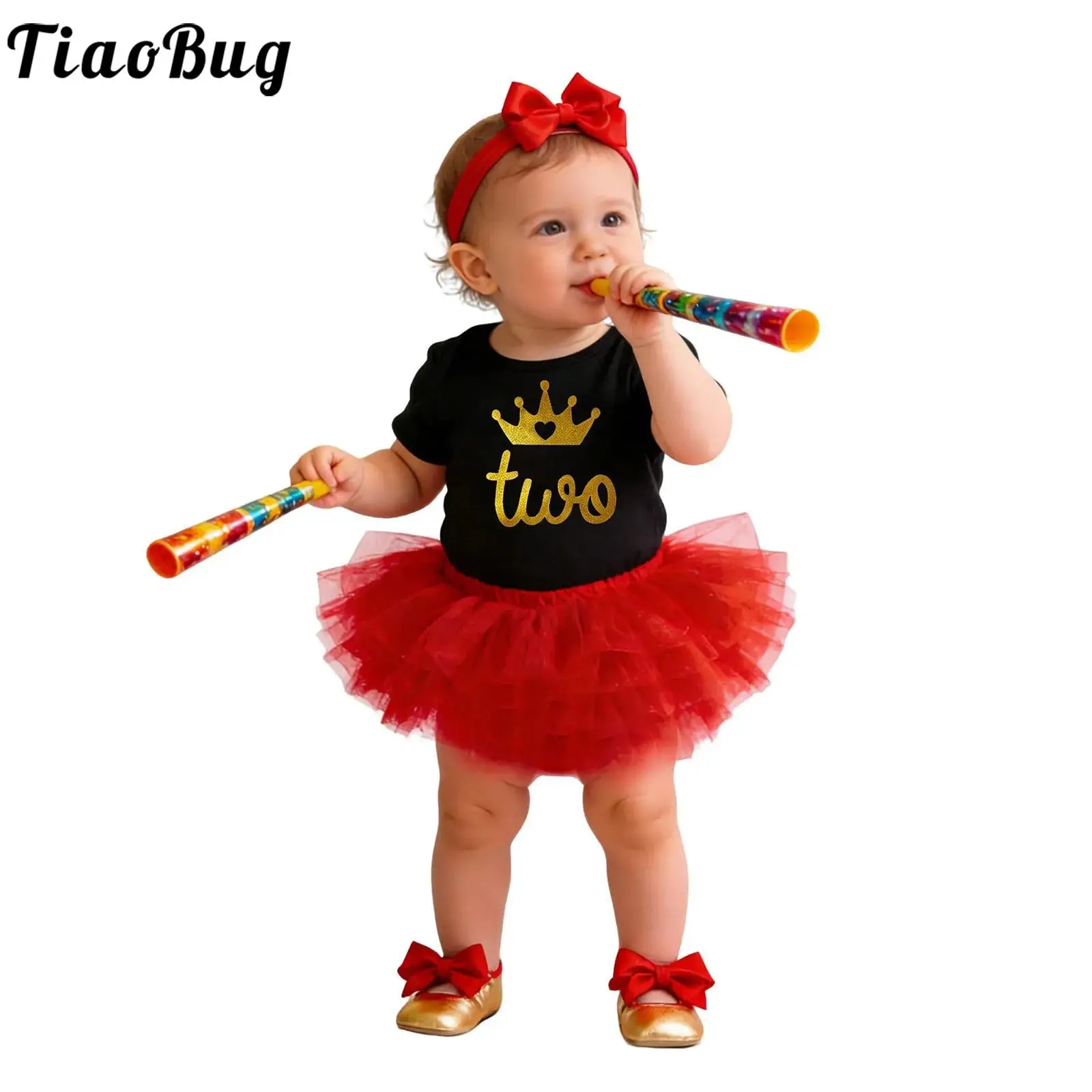 Conjunto de fiesta para niña: pelele y falda tul con diadema - imagen 3