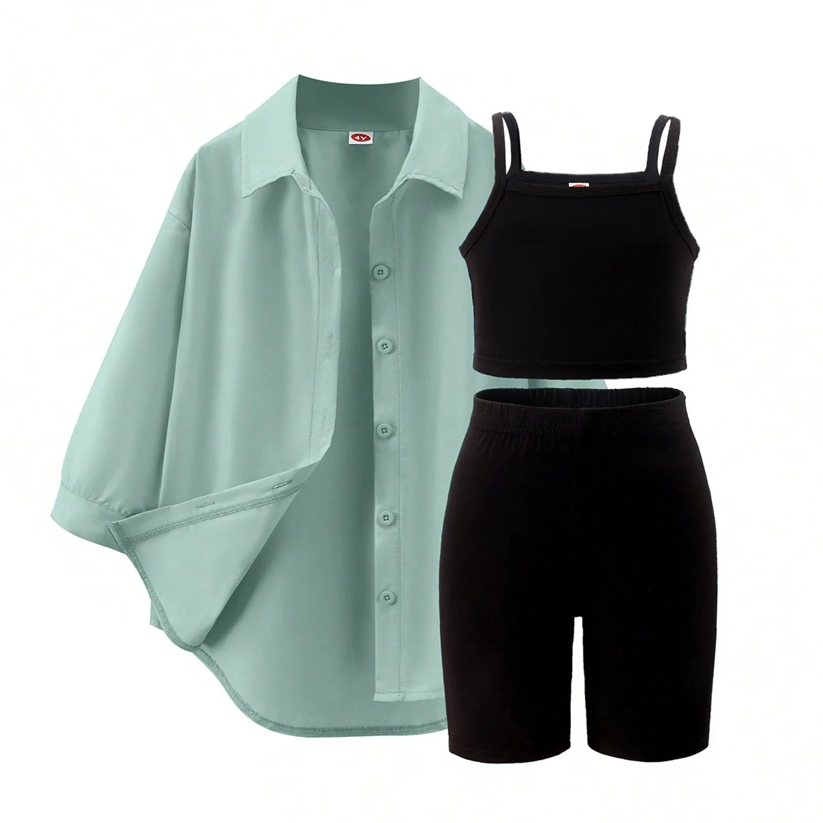 Conjunto niña de verano con chaqueta, chaleco y pantalón corto - imagen 4