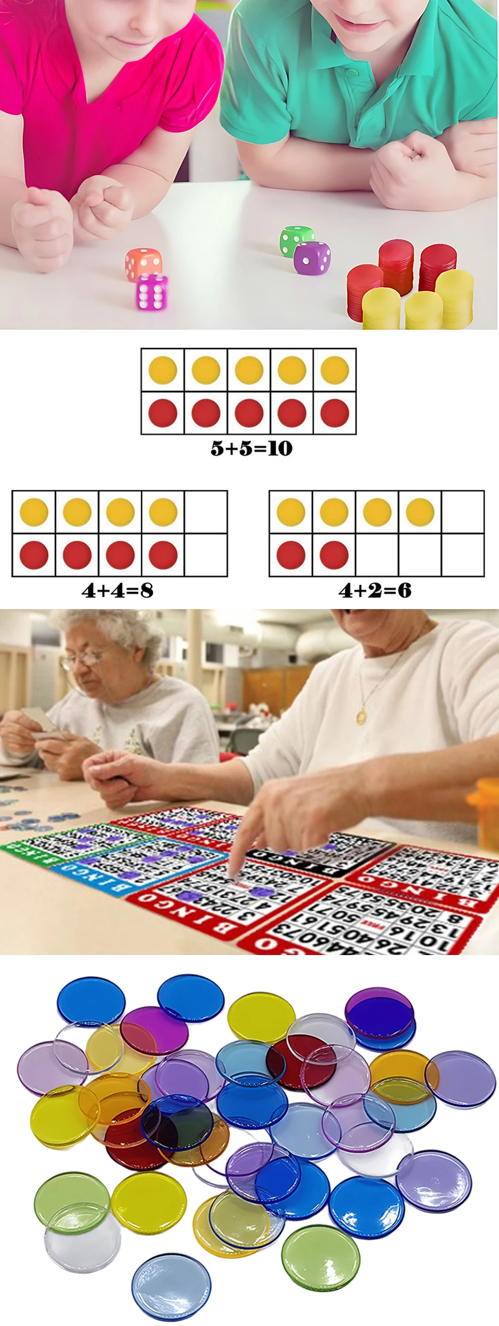Fichas para contar y marcar en juegos de mesa