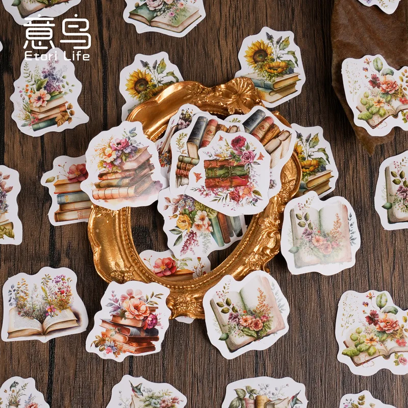 Pegatinas infantiles para diario y agenda con flores, libros - imagen 3