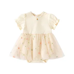 Mono de verano bebé vestido volantes rojo - Body dulce cumpleaños
