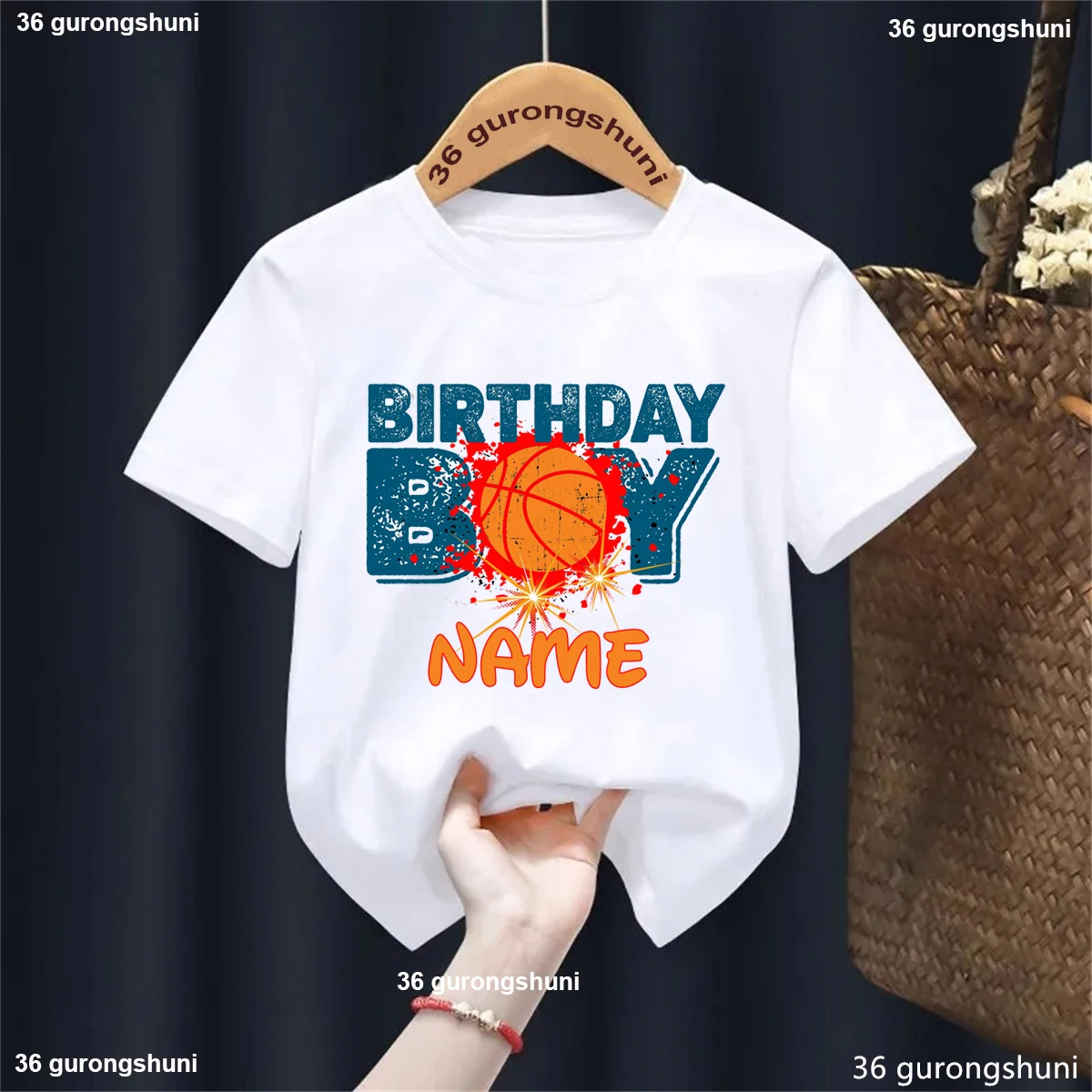 Camiseta niño cumpleaños con dibujo de baloncesto tierno - imagen 2