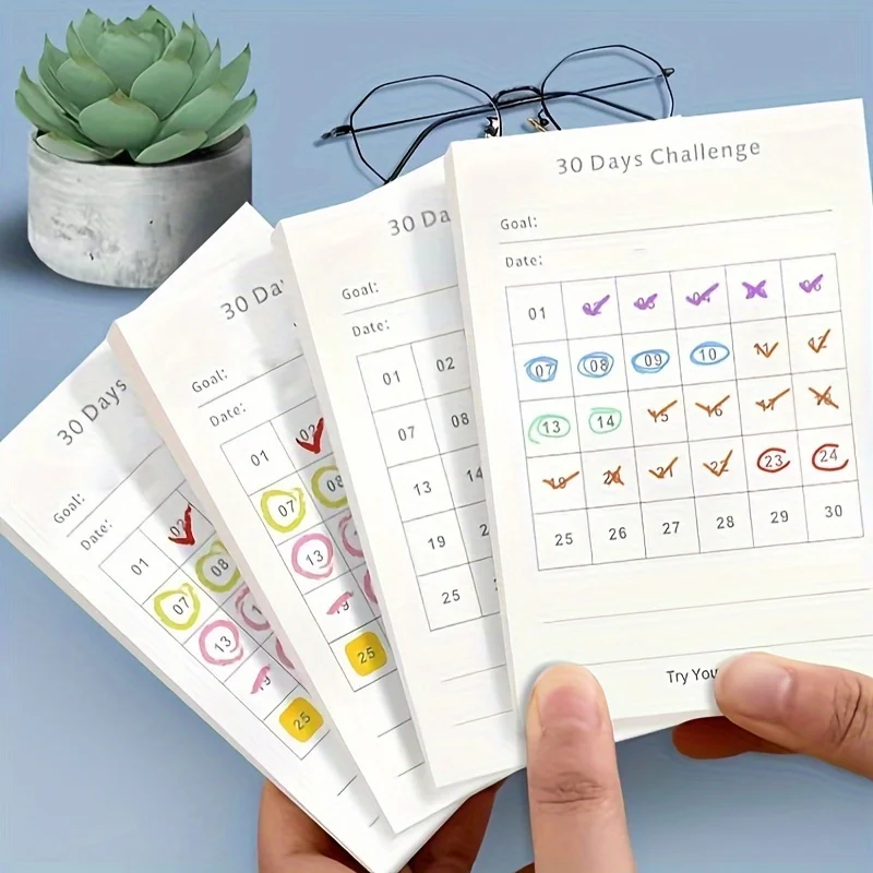 Planificador de hábitos minimalista autoadhesivo con calendario - imagen 4