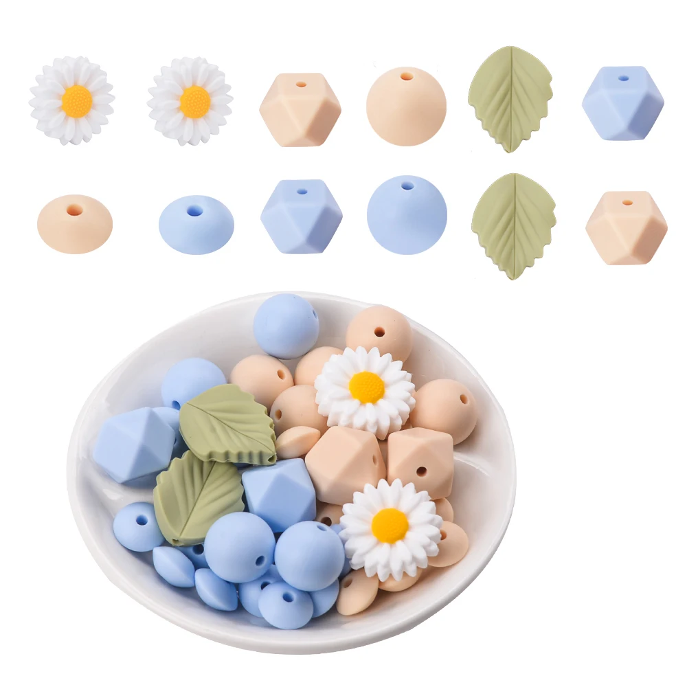 Cuentas de silicona LOFCA para collar de dentición – Set floral - imagen 2
