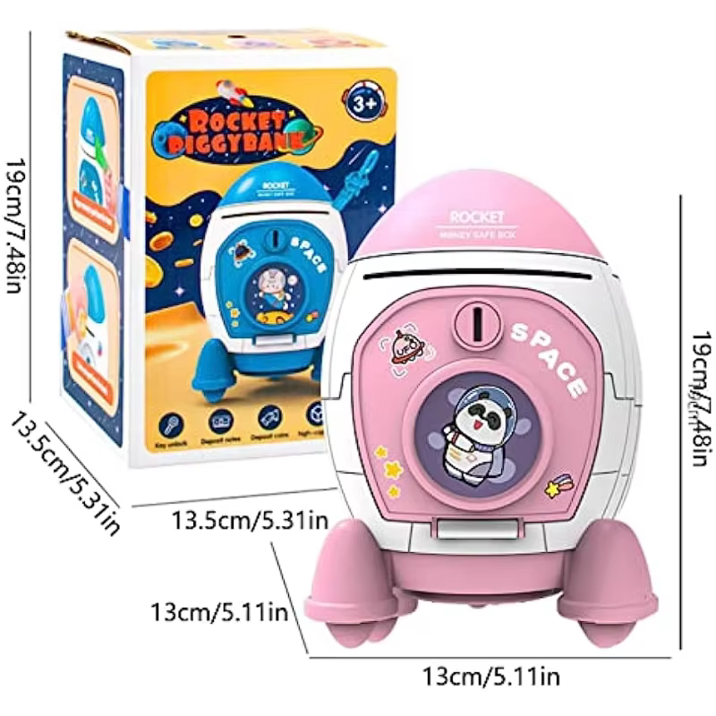 Hucha cohete espacial para niños – Juguete educativo de ahorro - imagen 2