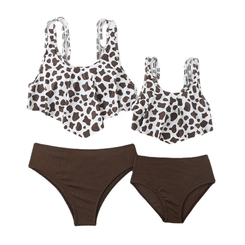 Trajes de baño madre e hija a juego – Bikini dividido con volantes - imagen 5