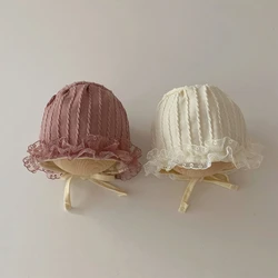 Gorro de encaje para bebé – Estilo princesa ajustable con lazo