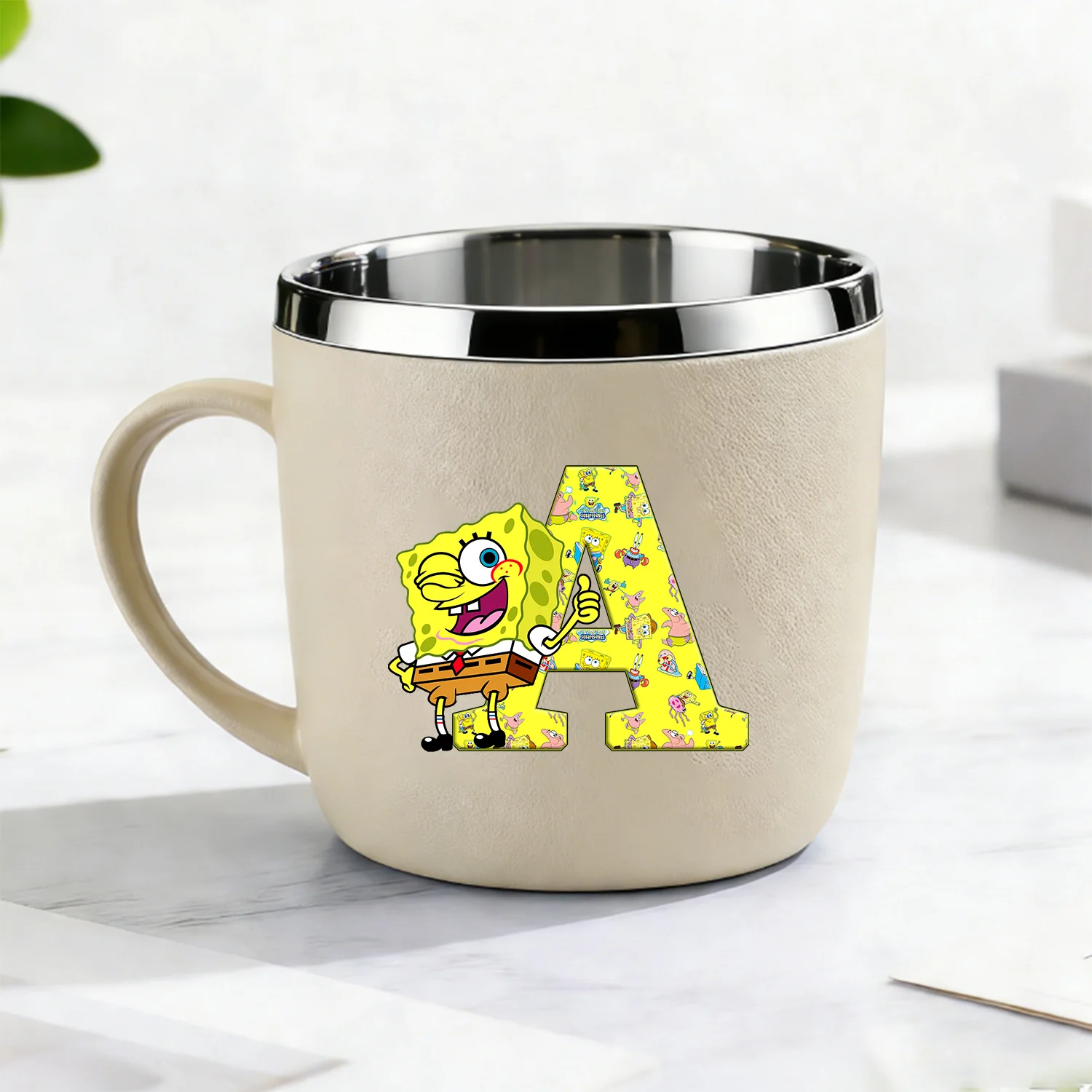 Botella de agua infantil Bob Esponja de acero inoxidable con diseño - imagen 3