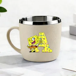 Botella de agua infantil Bob Esponja de acero inoxidable con diseño