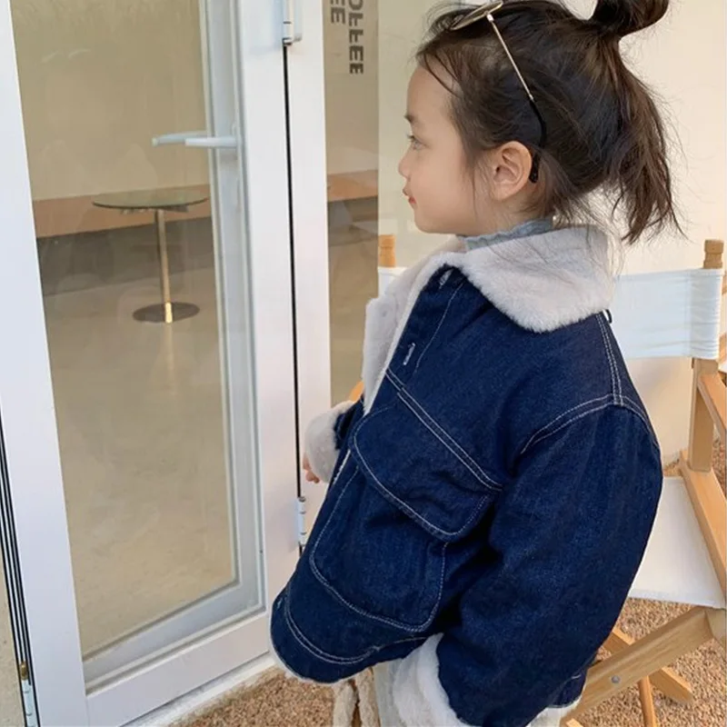 Chaqueta vaquera con forro polar cálida para niños - imagen 2