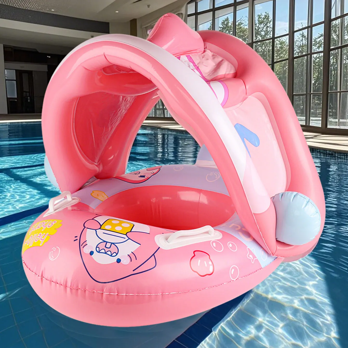 Flotador hinchable para bebé con soporte seguro